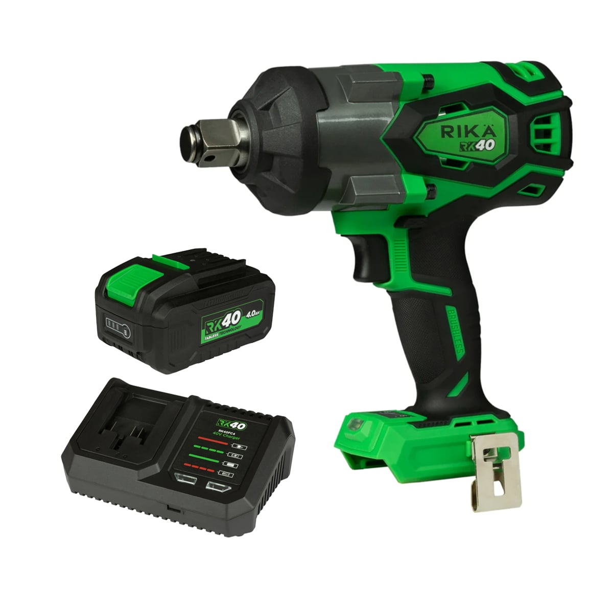 Rikä RK40 40V High‑Torque Impact 1350Nm 3/4in Kit | Tabless | 4Ah